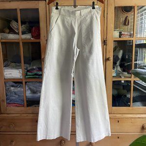 Wide leg high rise khaki trousers Loup size M